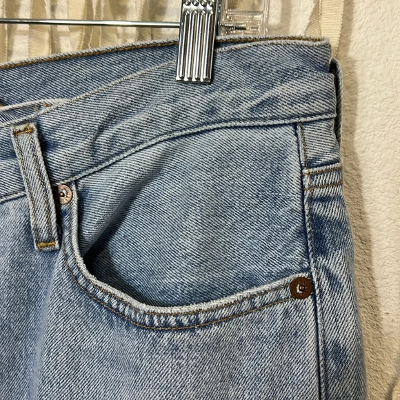 Agolde Blue Denim Fold Over Waist Jeans Size 30 - Picture 4 of 11